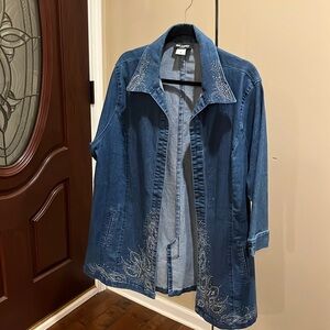Jean jacket, custom embellished with jewels.  Purchased at fancy boutique